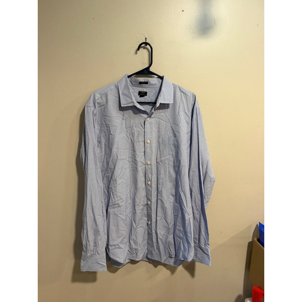 J.Crew Thompson Premium Shirting Mens XL Blue Cotton Button Up Shirt 02473